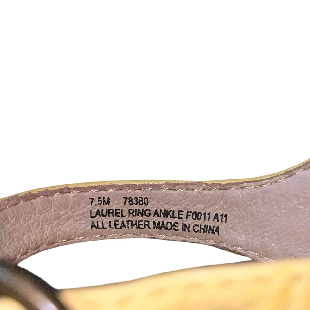 Frye Laurel Ring Yellow Leather Sandals Minimalist Thong Style - Picture 5 of 5